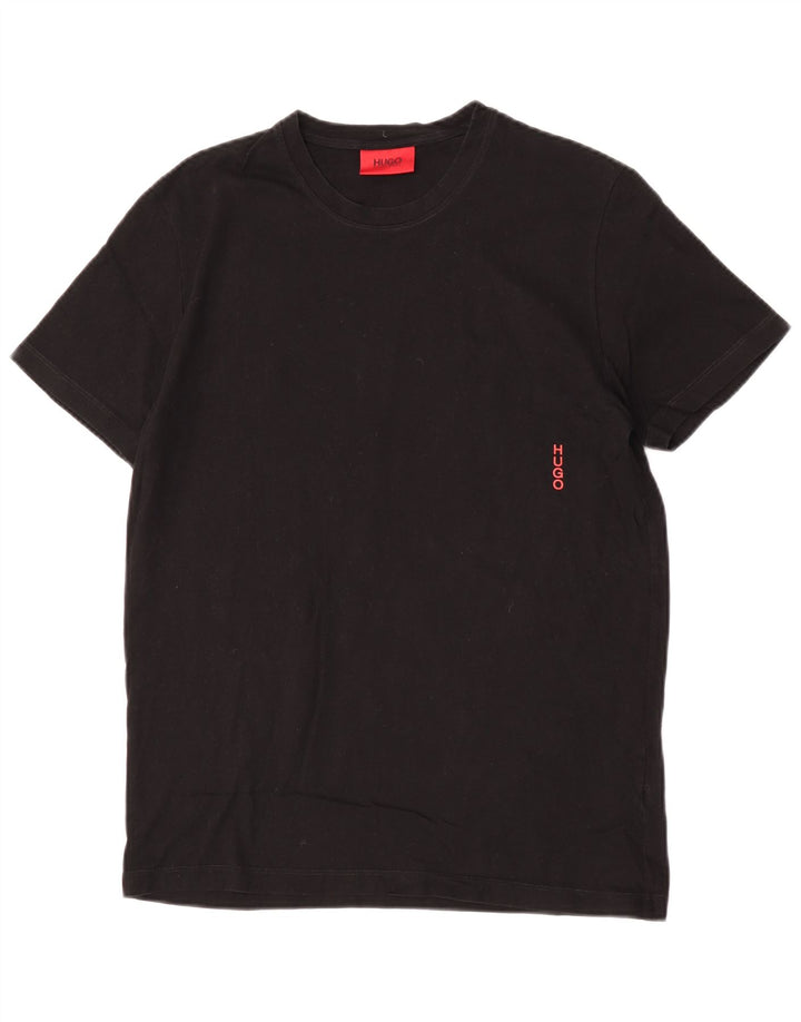 Hugo Boss Hommes T-Shirt Top Petit Noir Coton