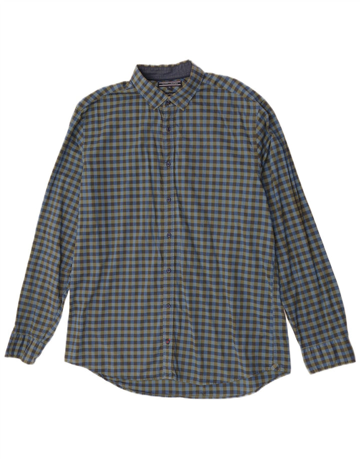 Tommy Hilfiger Chemise Homme XL Bleu Vichy Coton