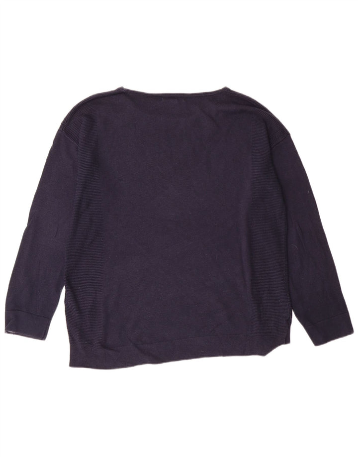 WHITE STUFF Pull col bateau pour femme UK 10 Small Bleu marine