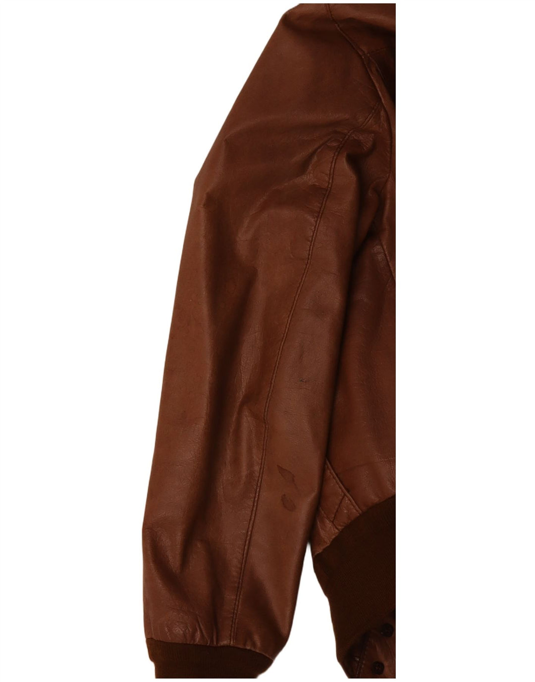 VINTAGE Veste Bomber Crop Homme UK 36 Petit Colorblock Marron