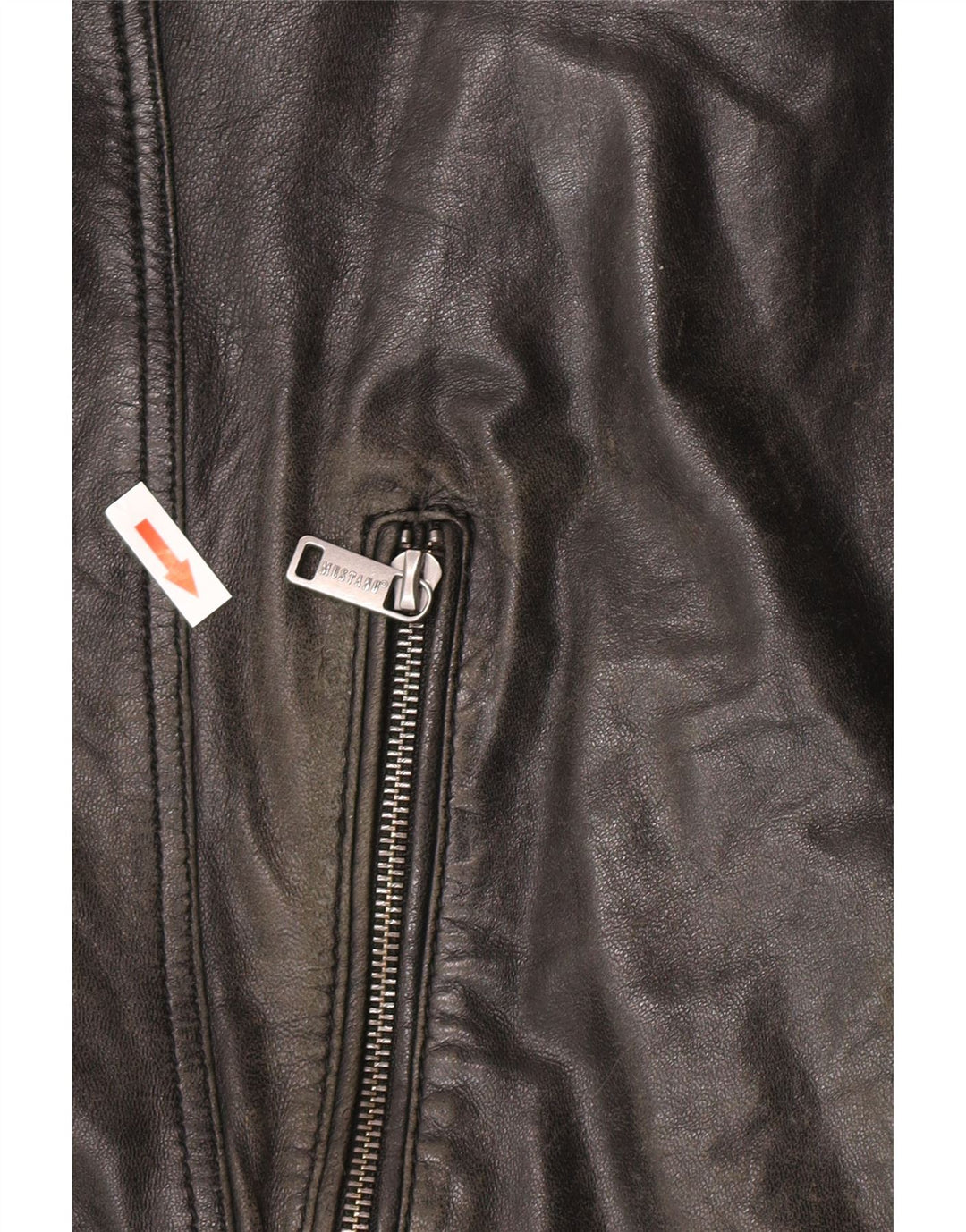 Mustang Veste de course en cuir pour homme UK 44 2XL Cuir noir