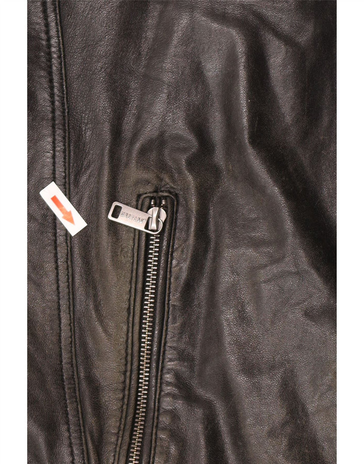 Mustang Veste de course en cuir pour homme UK 44 2XL Cuir noir