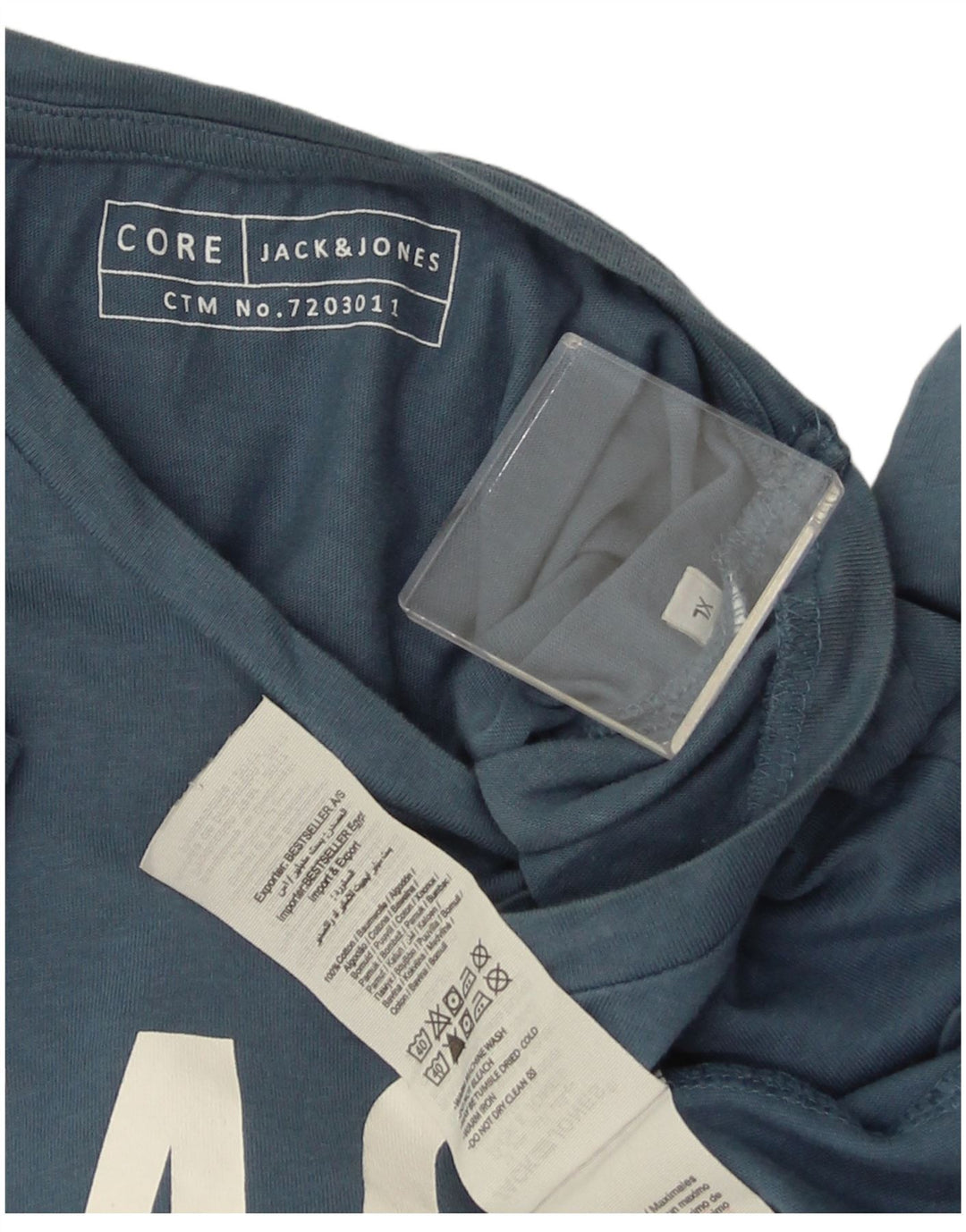 JACK & JONES T-Shirt Graphique Homme XL Bleu Coton