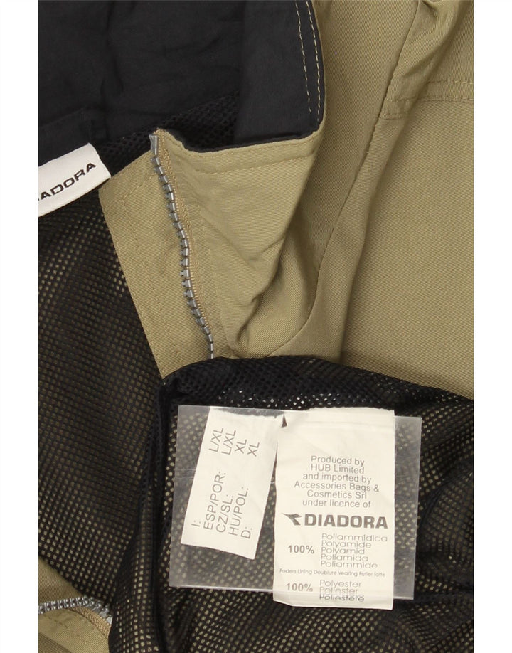 DIADORA Veste de pluie à capuche pour homme UK 42 XL Kaki Polyamide