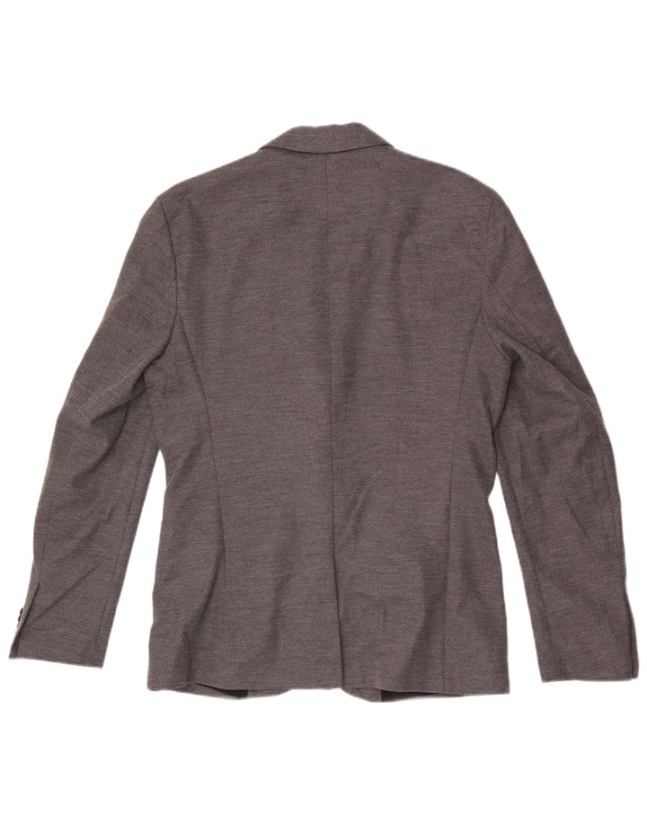 Zara Veste blazer à 2 boutons pour homme UK 40 Large Gris Polyester