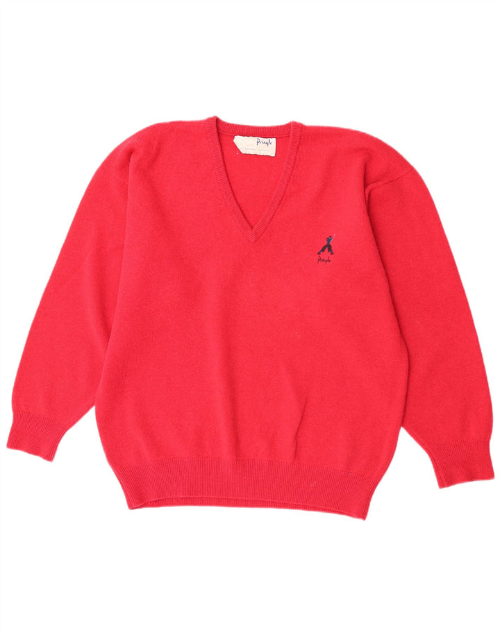 Pringle Pull Regular Fit Col V Homme Rouge Moyen Laine