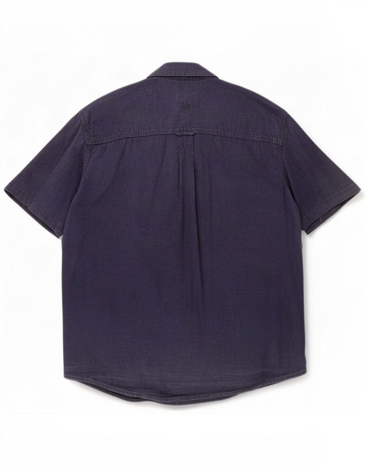 Fat Face Chemise à manches courtes pour homme Coupe régulière XL Bleu marine Lin
