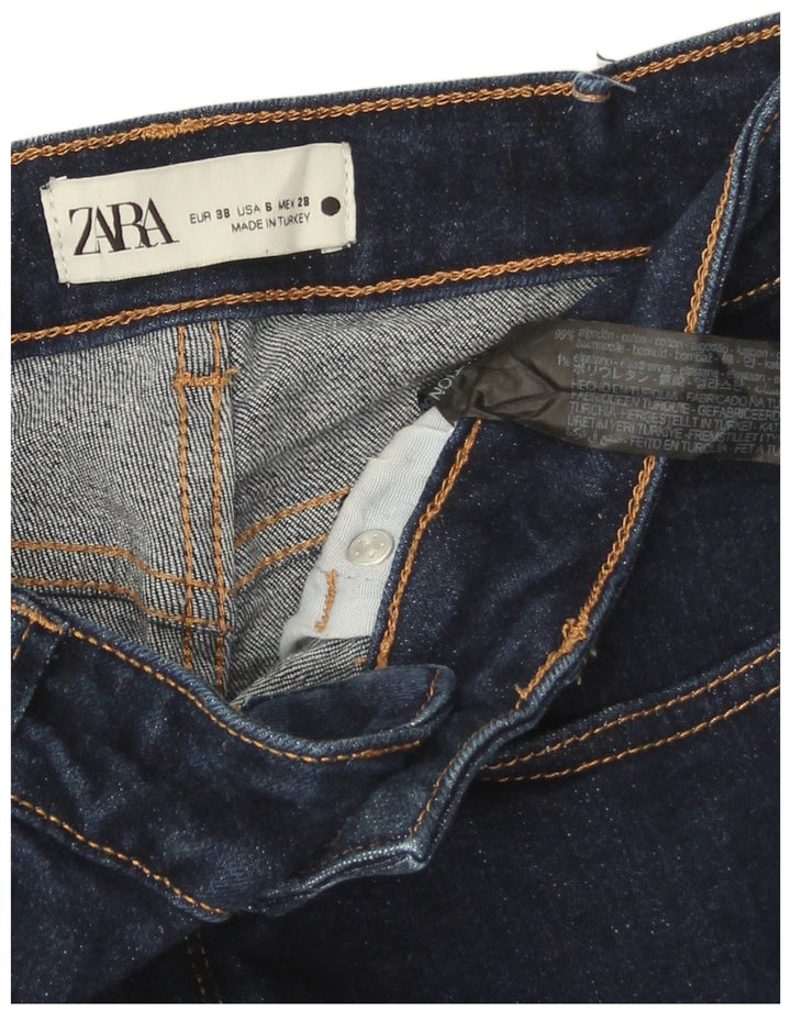 Zara Jeans Bootcut Femme EU 38 Small W28 L29 Bleu Marine Coton