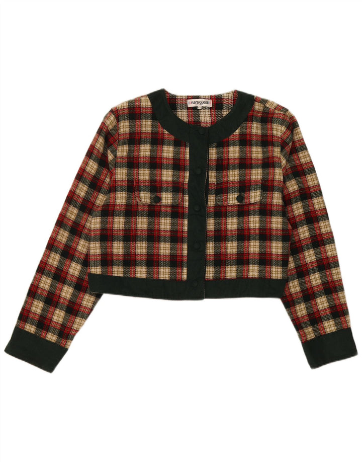 Enara Camice Veste blazer courte à 5 boutons pour femme UK 14 à carreaux rouges moyens