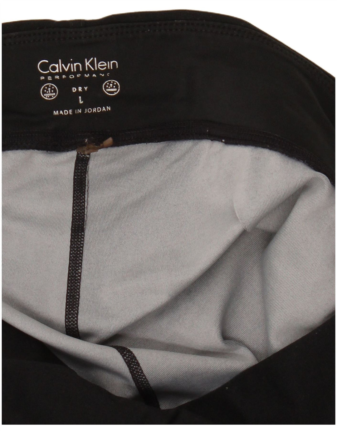 Calvin Klein Leggings Femme UK 14 Large Noir Géométrique