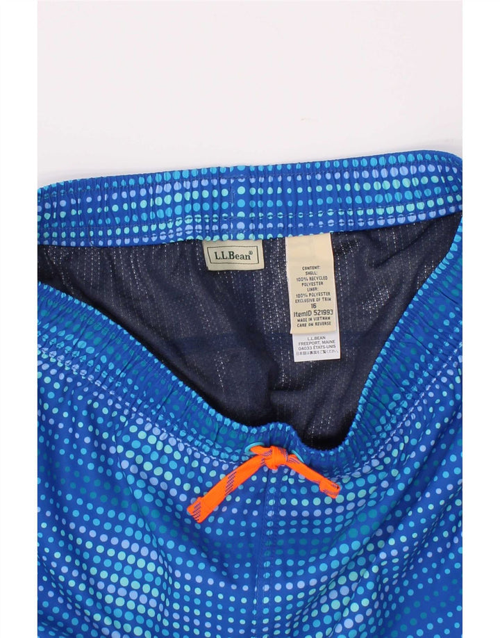 L.L.Bean Short de Bain Garçon 15-16 Ans Bleu à Pois Polyester