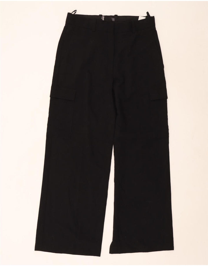 Marks & Spencer Pantalon cargo droit pour femme UK 12 Medium W30 L30 Noir