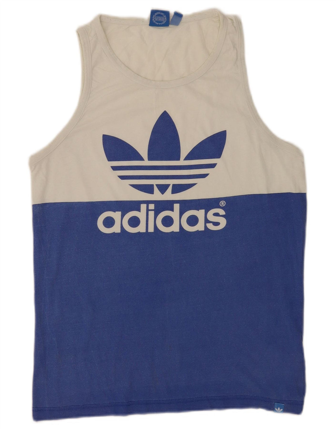 Adidas Débardeur graphique pour homme en coton color block blanc moyen