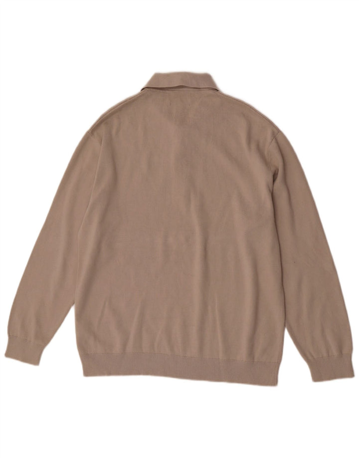 Cos Pull décontracté à col polo pour homme en coton beige moyen
