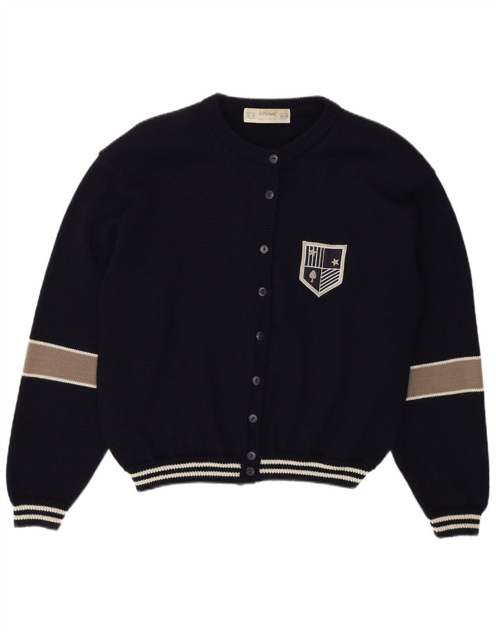 St Michael Pull Cardigan Femme UK 16/18 Grand Bleu Marine Colorblock