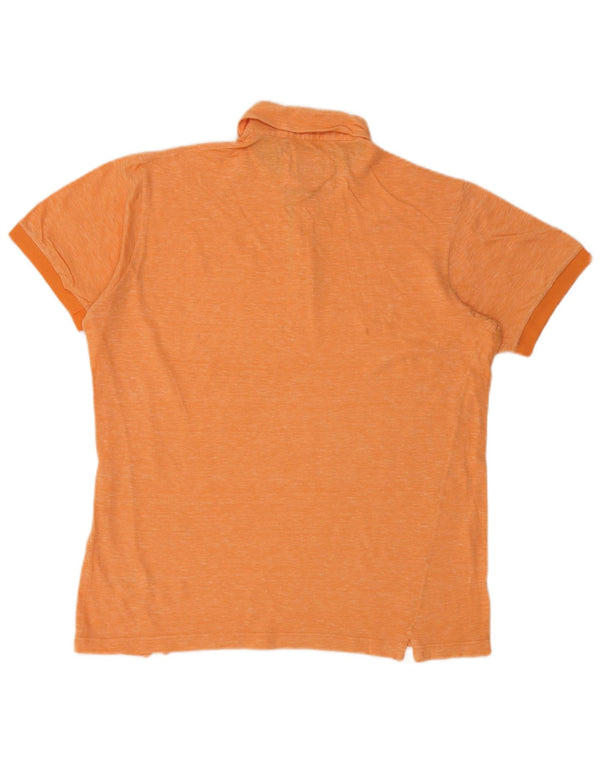 Boggi Polo Homme Large Orange Moucheté Coton