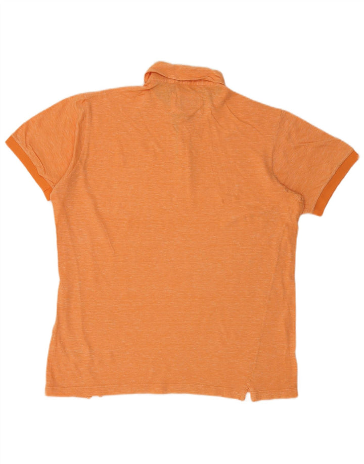 Boggi Polo Homme Large Orange Moucheté Coton