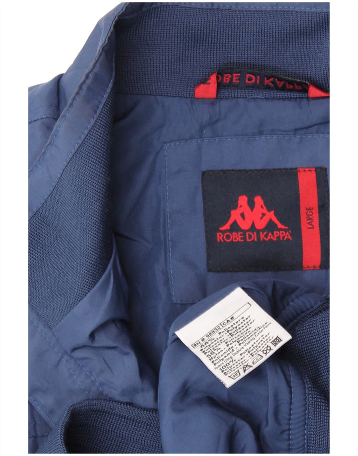 Kappa Mens Italia Bomber Jacket UK 40 Large Bleu Marine Polyester