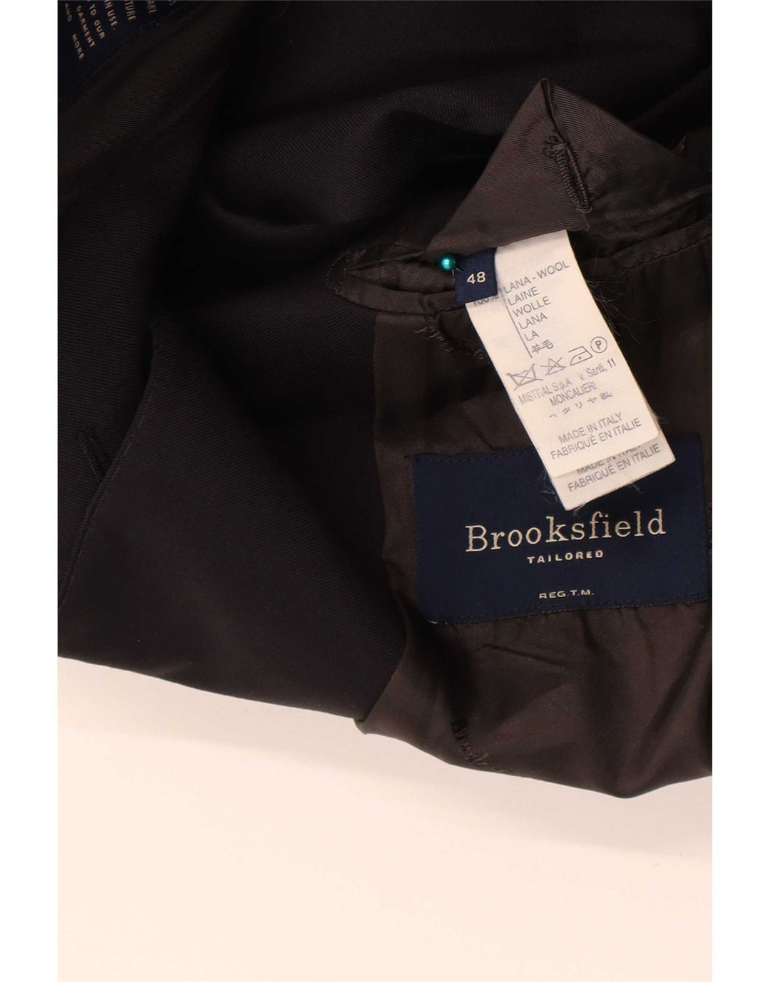 Brooksfield Veste Blazer 3 Boutons Homme IT 48 Laine Noir Moyen