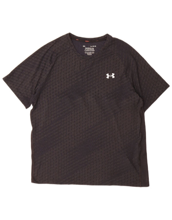 Under Armour Heat Gear Graphic T-Shirt Haut Large Noir Géométrique Homme