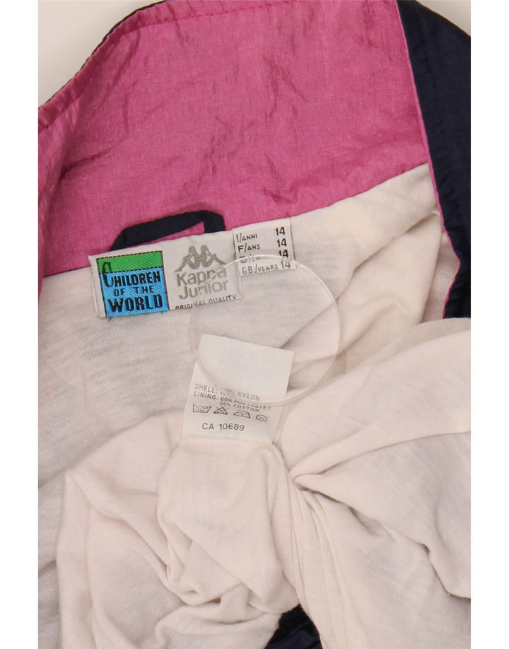 KAPPA Veste de Survêtement Graphique Garçon 13-14 Ans Bleu Marine Colorblock