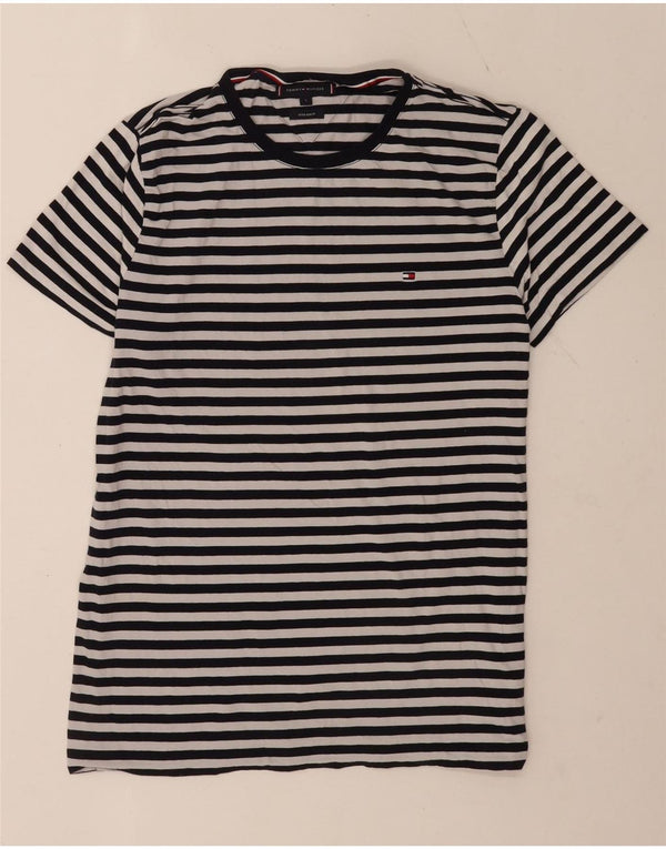 Tommy Hilfiger T-shirt extra fin pour homme en coton rayé bleu marine