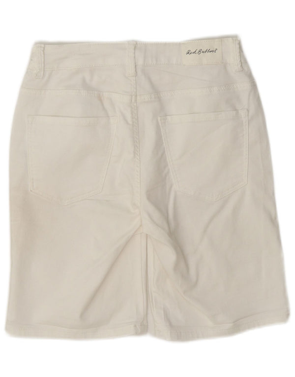 Short décontracté pour femmes à boutons rouges EU 36 petit W27 coton blanc