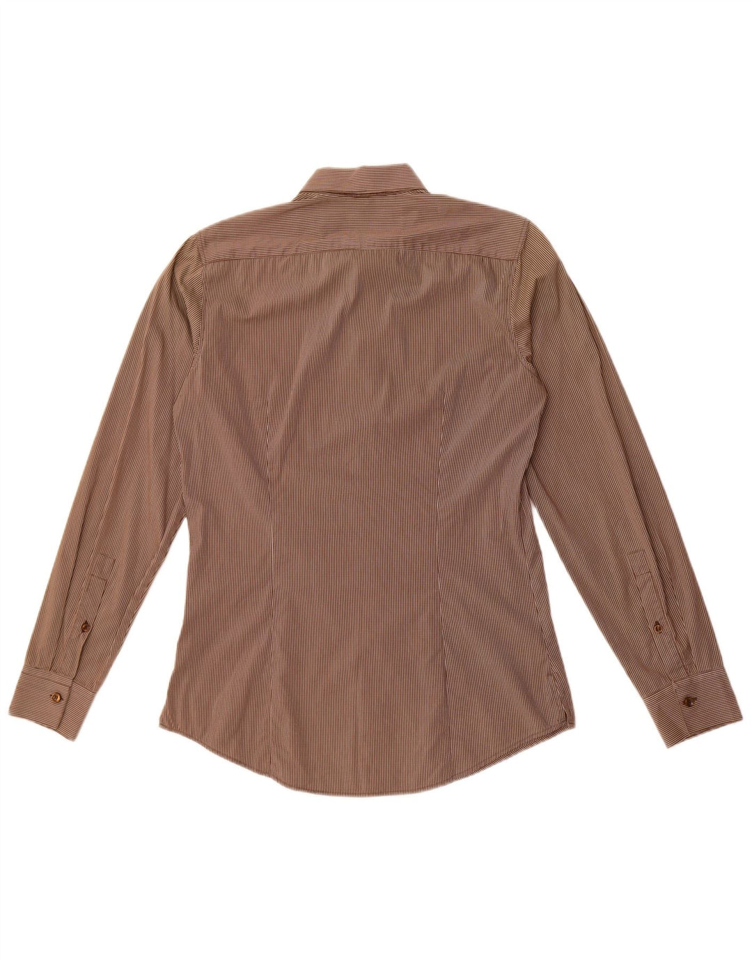 Benetton Chemise Homme Petit Carreau Marron Coton