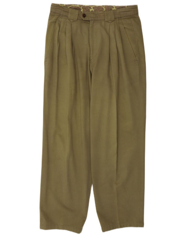 vintage Mens Pegged Suit Pantalon W28 L29 Coton Vert