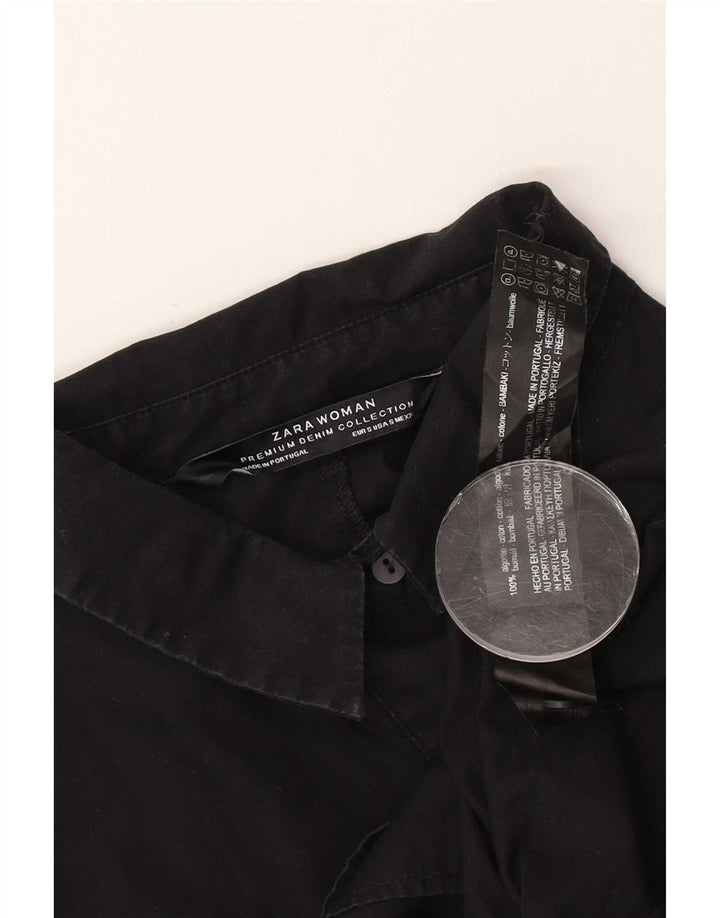 Zara Chemisier surdimensionné pour femme UK 10 Petit coton noir