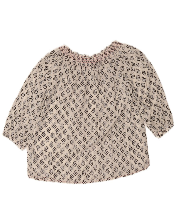 Haut chemisier à manches 3/4 Boden pour femme UK 42 Viscose florale blanc moyen