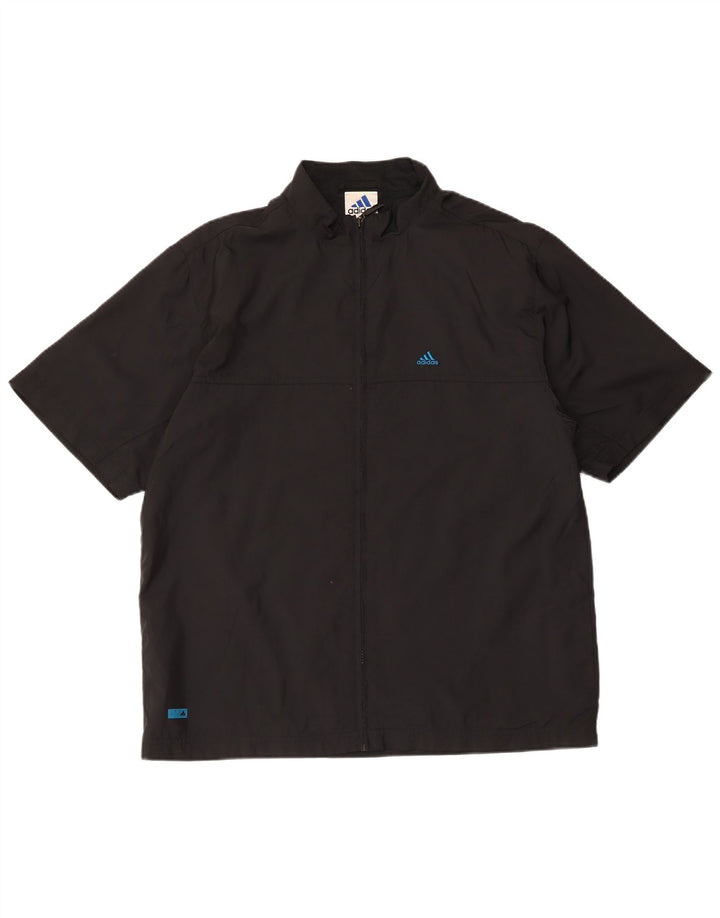 Adidas Veste de survêtement à manches courtes pour homme Petit noir Polyester