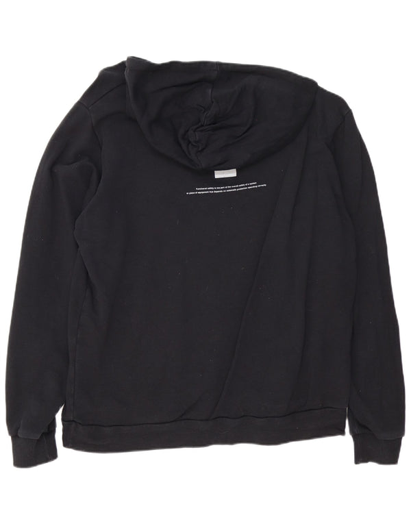 Trussardi Jeans Pull à capuche graphique pour homme en coton noir Large