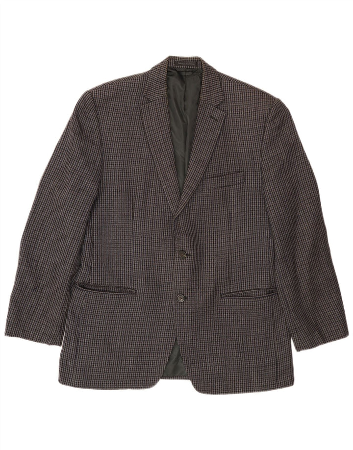 Chaps Veste Blazer 2 Boutons Homme UK 38 Pied-de-Poule Gris Moyen