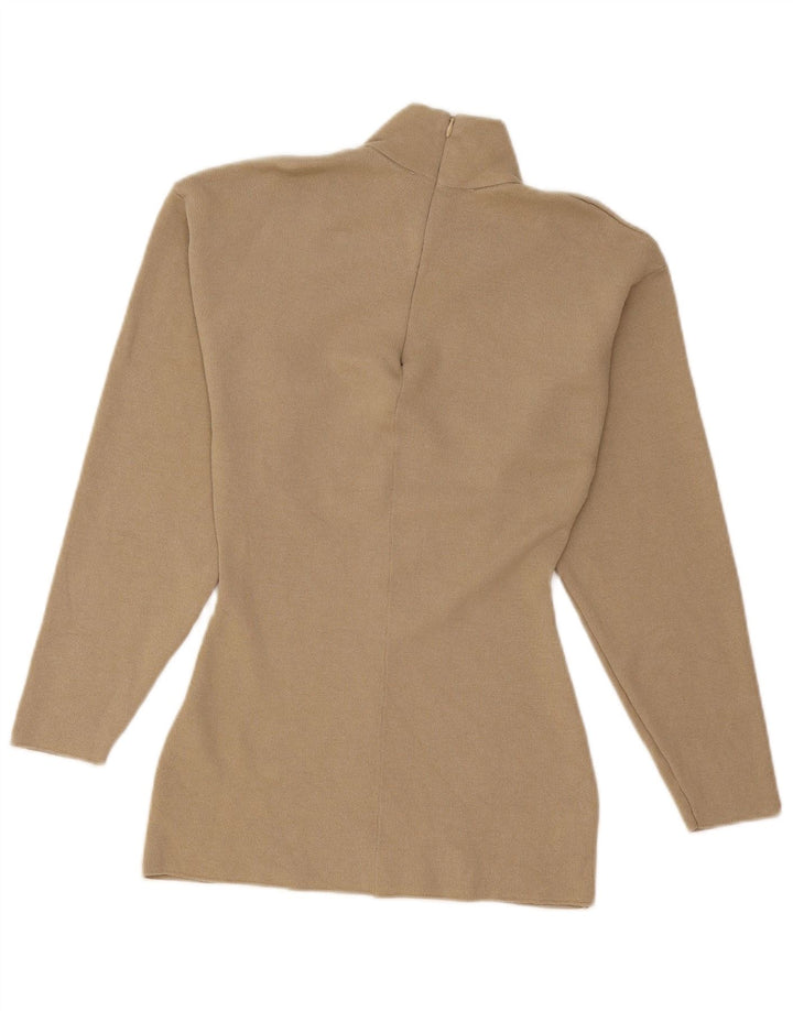 Zara Pull col roulé pour femme UK 10 Small Beige Viscose