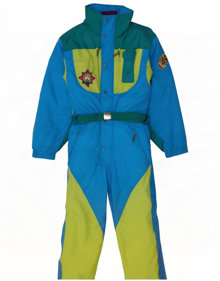 combinaison de ski homme vintage IT 48 Nylon colorblock bleu moyen