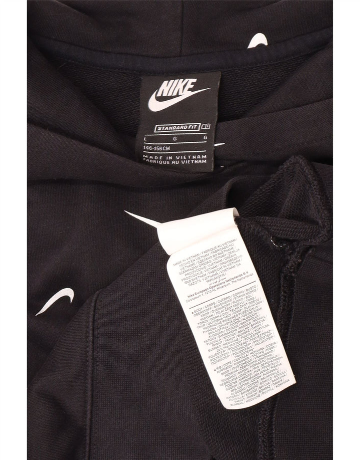 NIKE Pull à capuche court standard pour fille 12-13 ans Noir Taille L