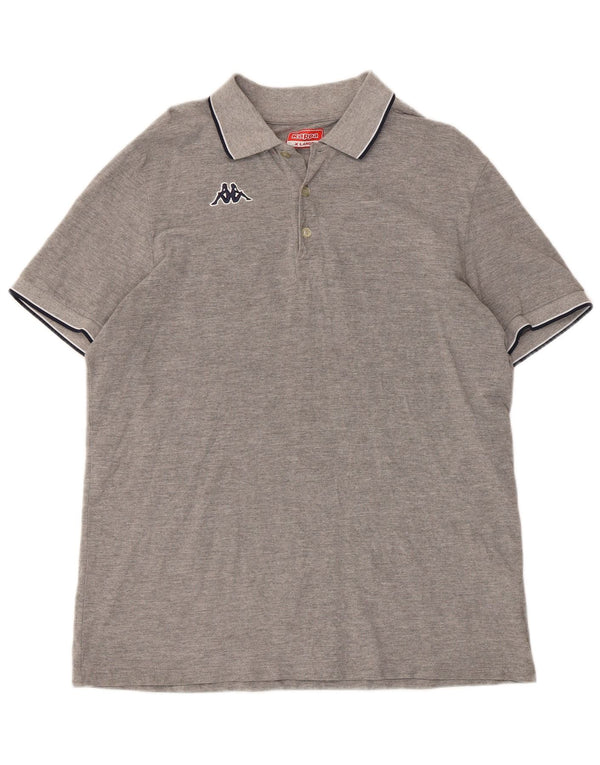 Kappa Polo Homme XL Gris Rayé Coton