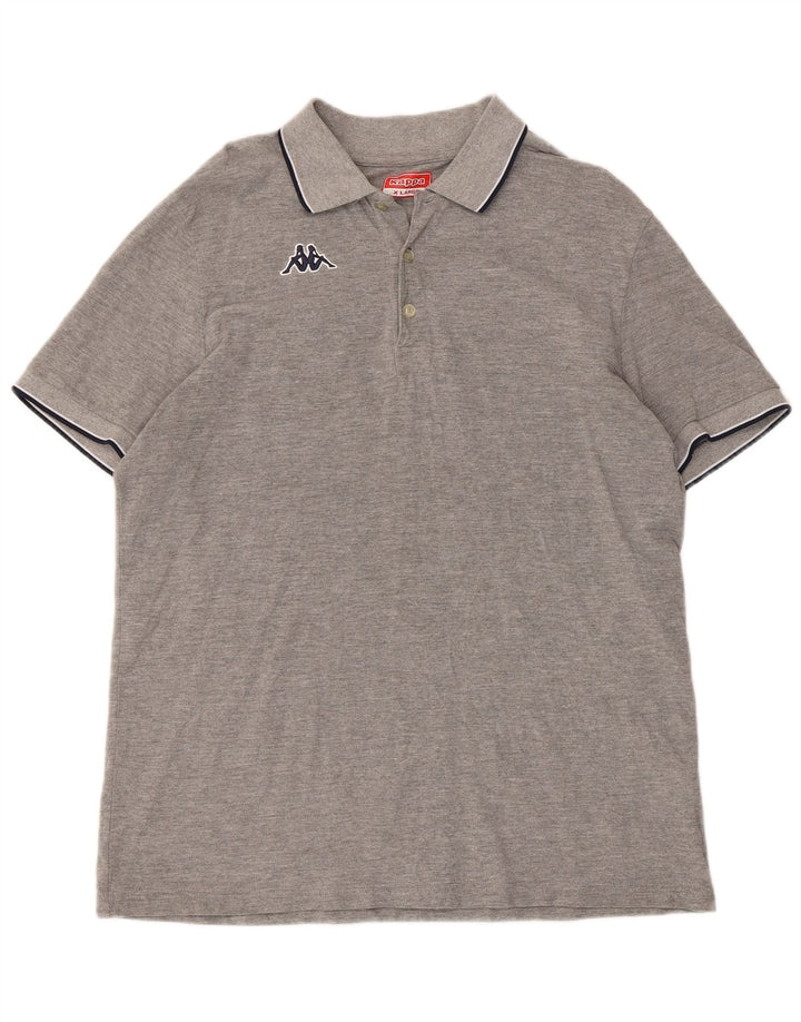 Kappa Polo Homme XL Gris Rayé Coton