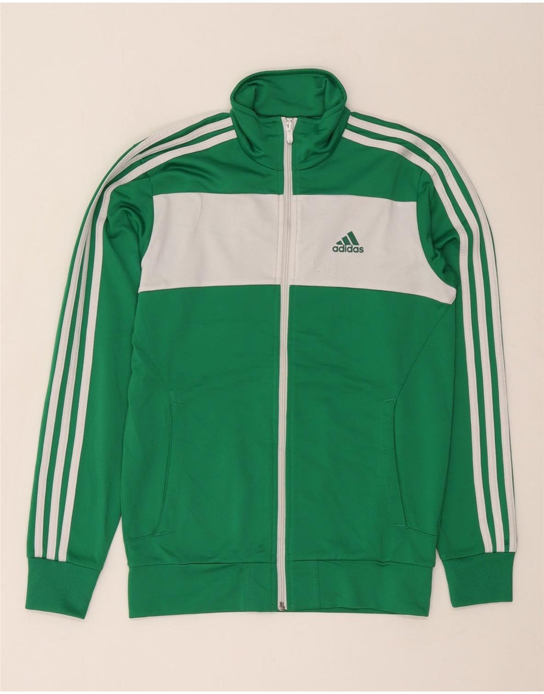 Adidas Veste de survêtement pour homme UK 32/34 XS Vert Colorblock Polyester