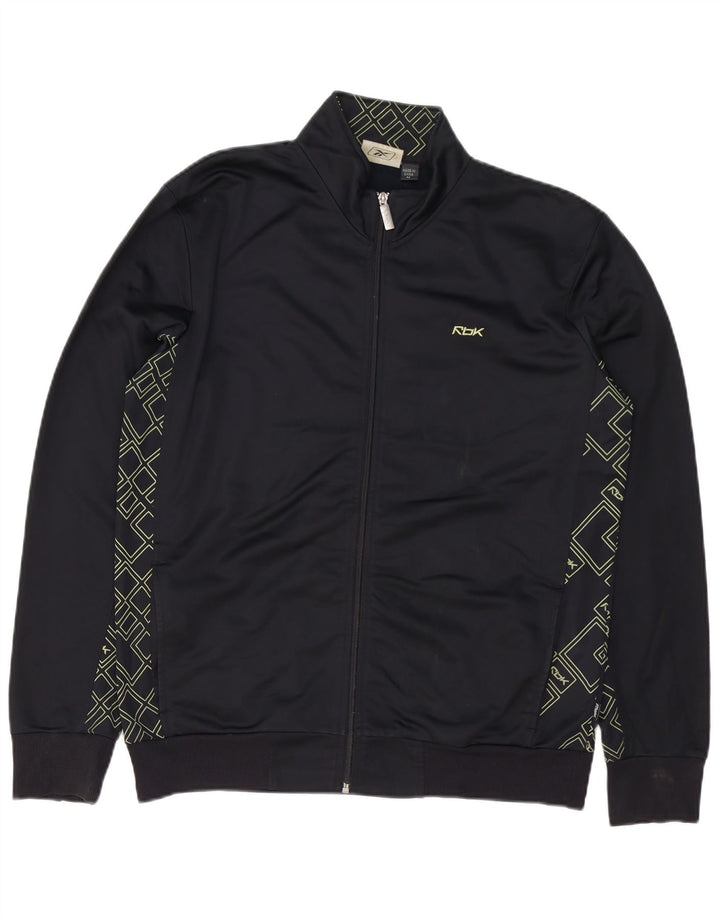 REEBOK Veste de Survêtement Graphique Homme Noir Moyen Polyester Géométrique