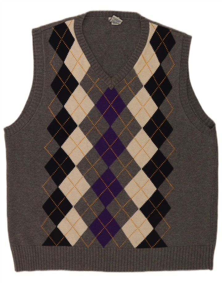 Old Navy Débardeur Homme Grand Gris Argyle/Diamant Coton