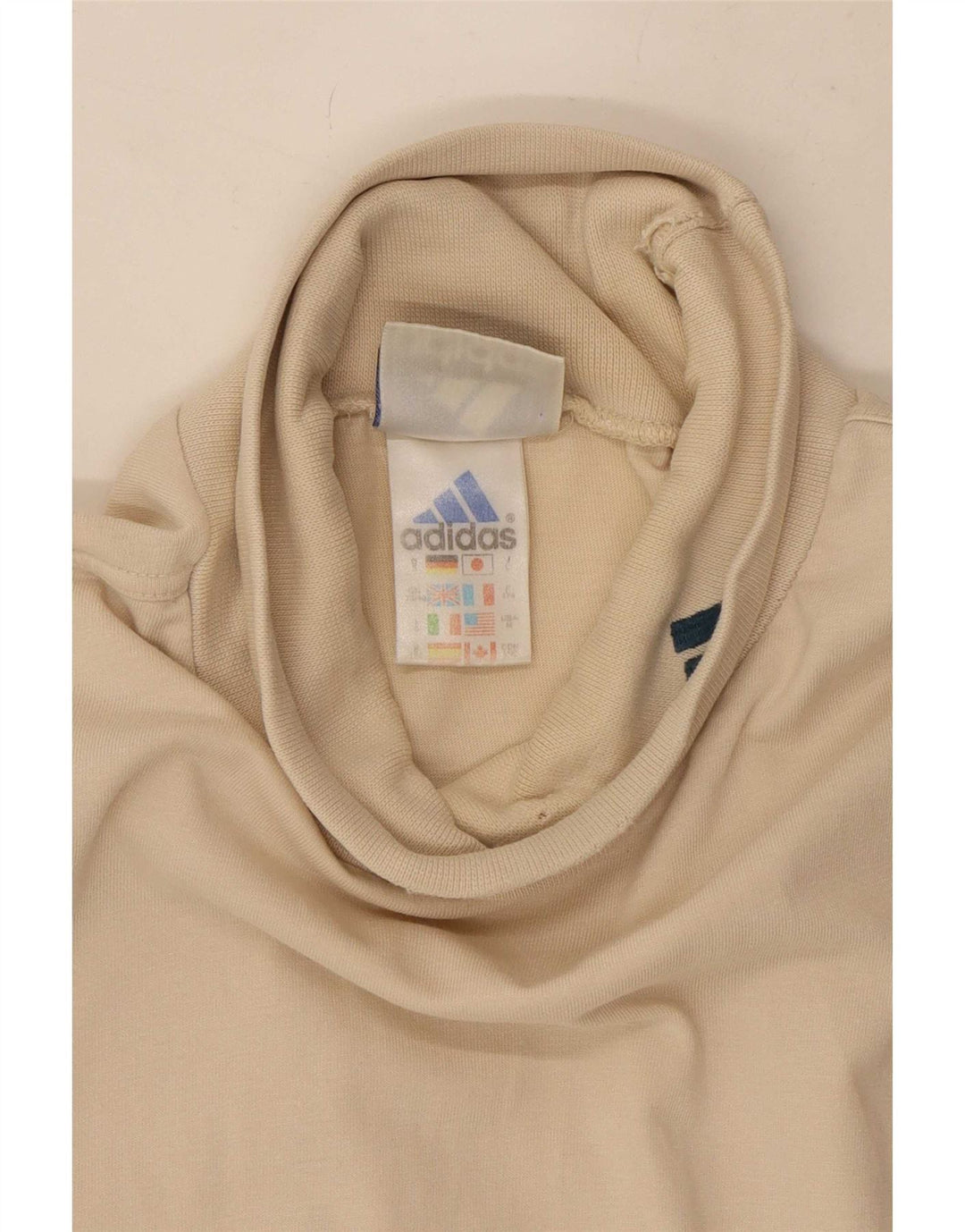 Adidas Haut à manches longues pour homme UK 38/40 Coton beige moyen