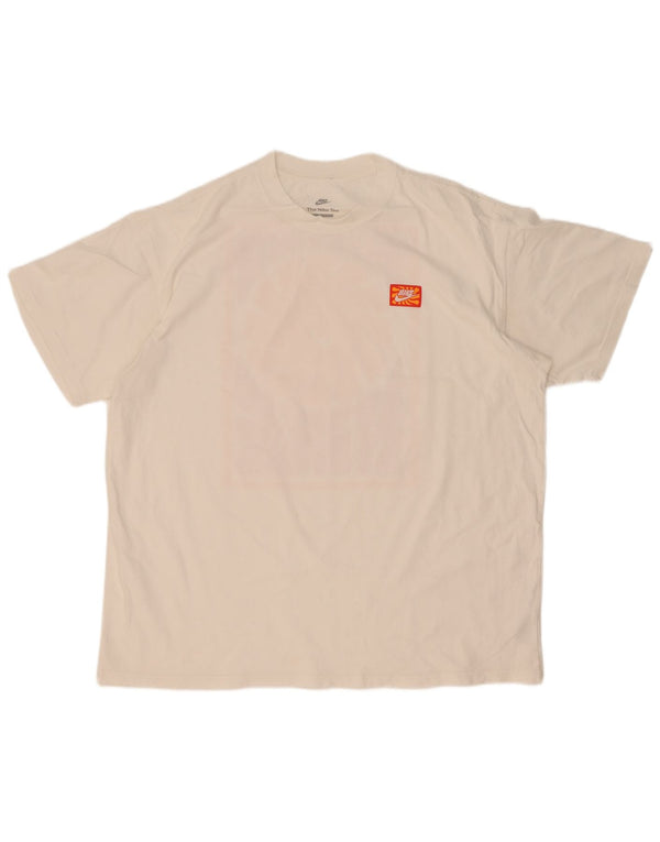 Nike T-shirt ample pour homme en coton blanc Taille L