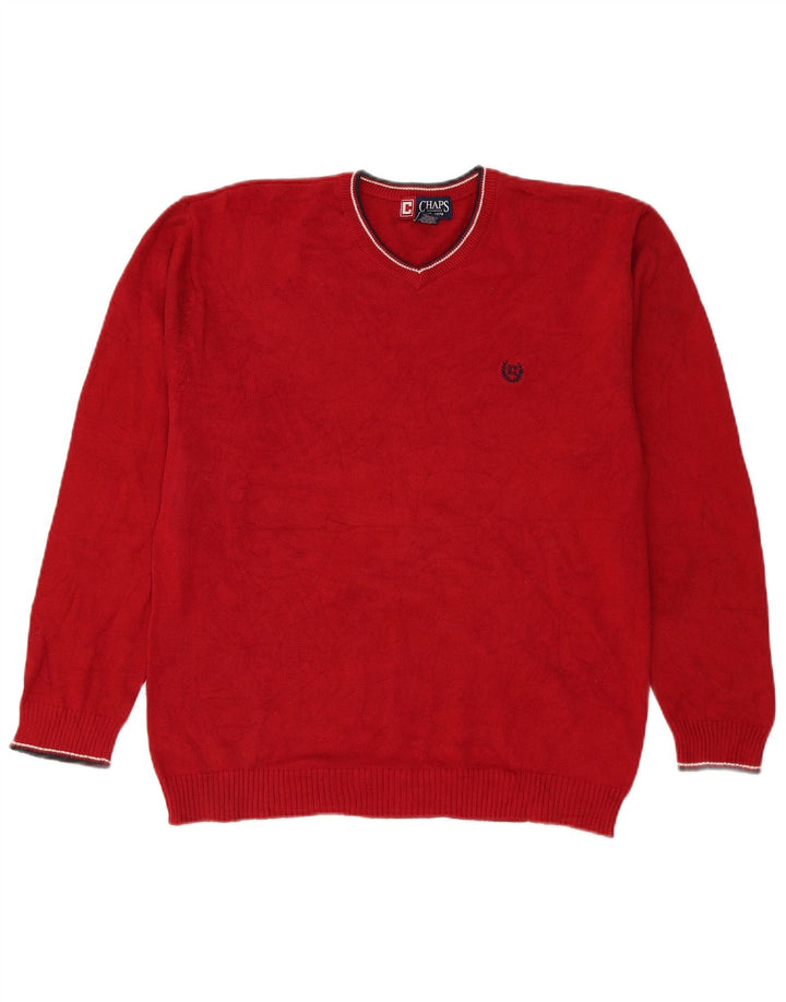 Chaps Pull Col V Homme Rouge Moyen Coton
