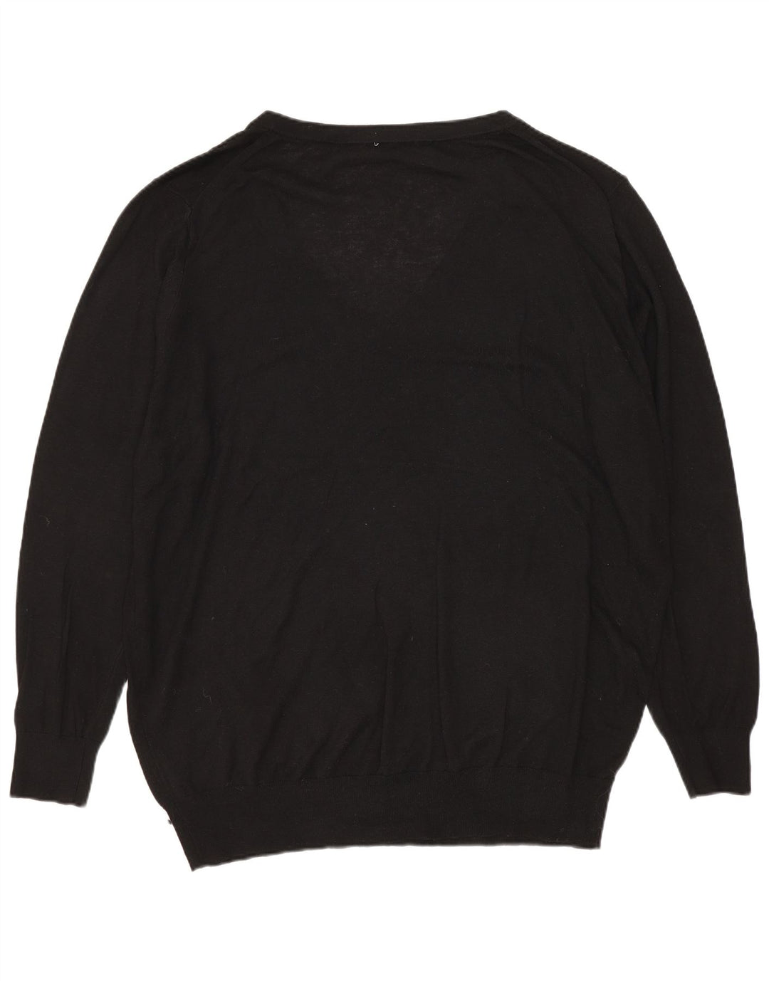 Zara Pull surdimensionné à col en V pour femme UK 14 Modal noir moyen
