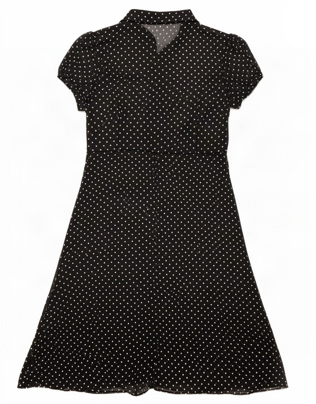 Marks & Spencer Robe trapèze transparente pour femme UK 14 Noir moyen à pois