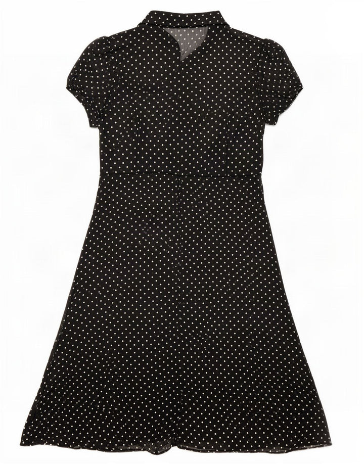 Marks & Spencer Robe trapèze transparente pour femme UK 14 Noir moyen à pois