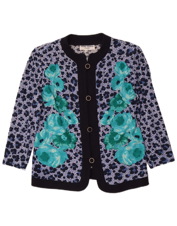 PIERRE CARDIN Veste blazer à manches 3/4 pour femme EU 48 2XL Bleu Floral