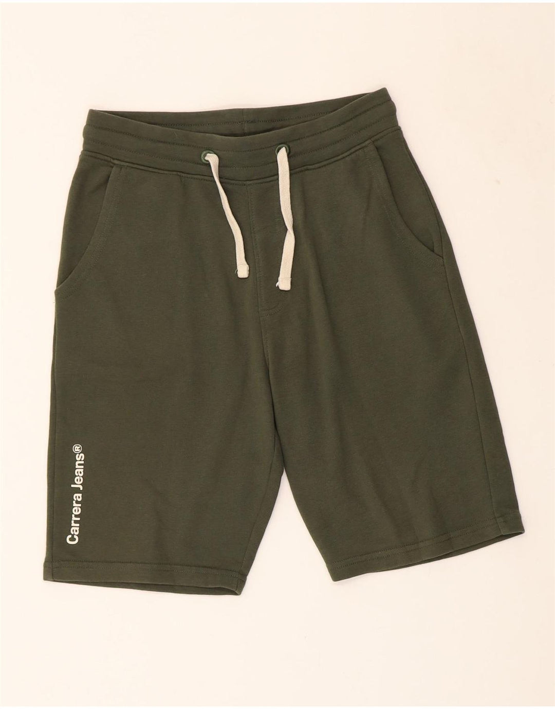 CARRERA Mens Regular Graphic Sport Shorts Small Green Cotton Vintage Carrera and Second-Hand Carrera from Messina Hembry 